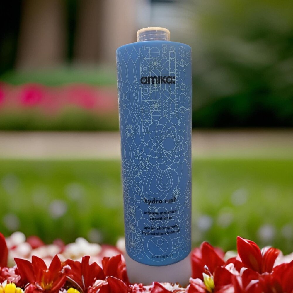 Amika Hydro Rush Hydration Kit Shampoo Conditioner Pumps Leave In Conditioner - Picture 2 of 5